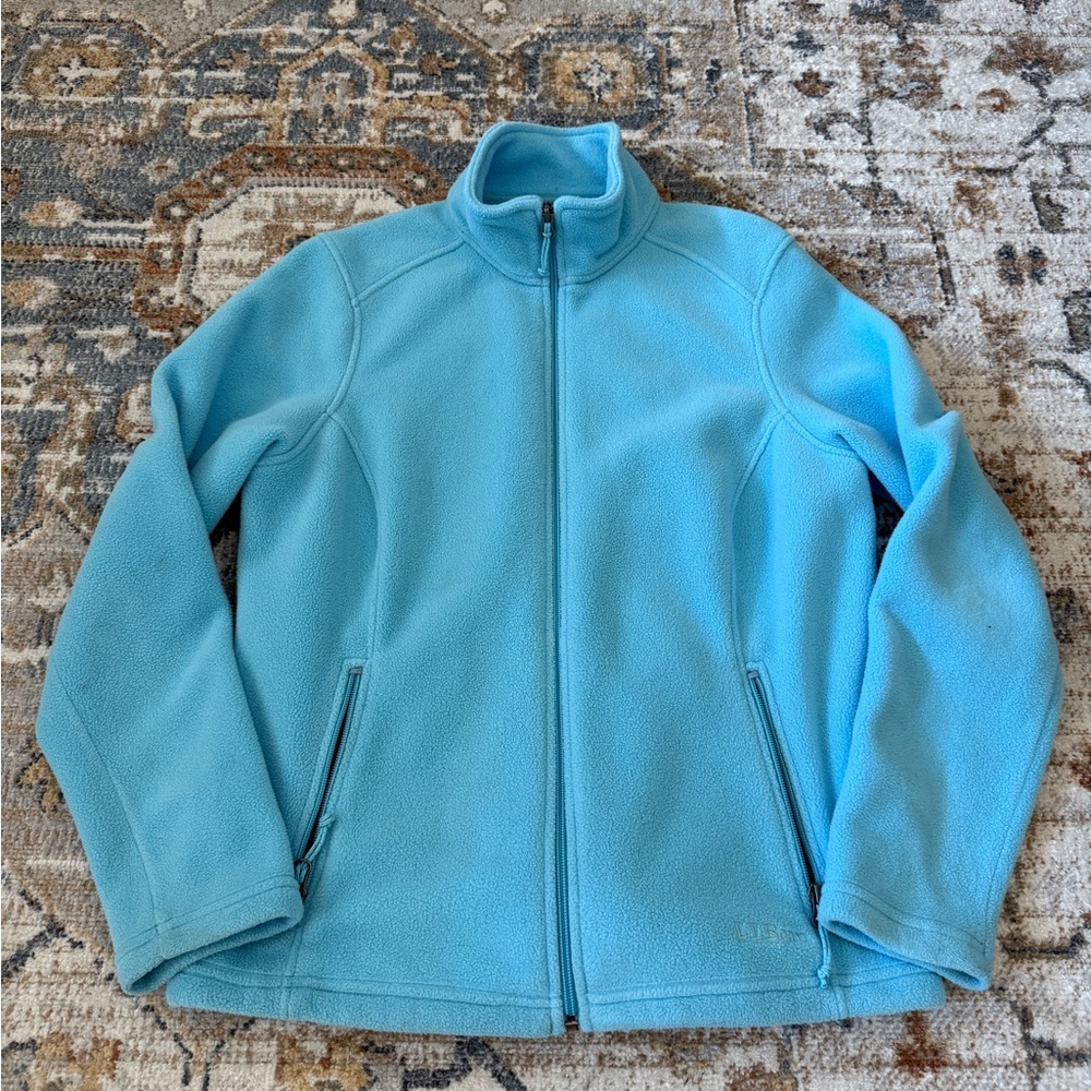 LL Bean Turquoise Full Zip Fleece Jacket